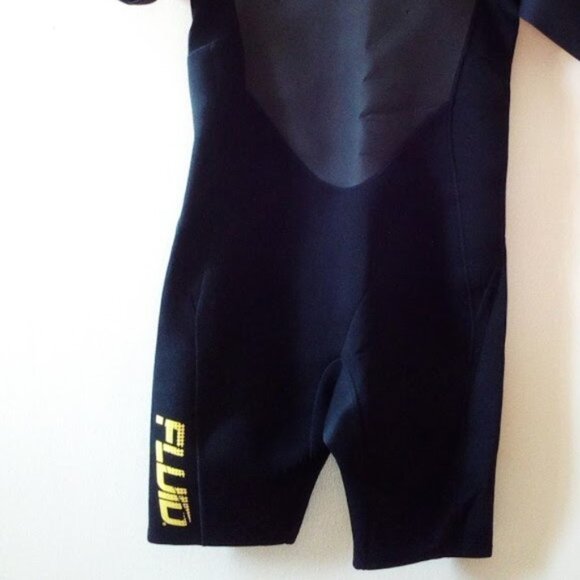 New Fluid Black & Yellow Short Wet Suit Adult Size US XL - Picture 8 of 15